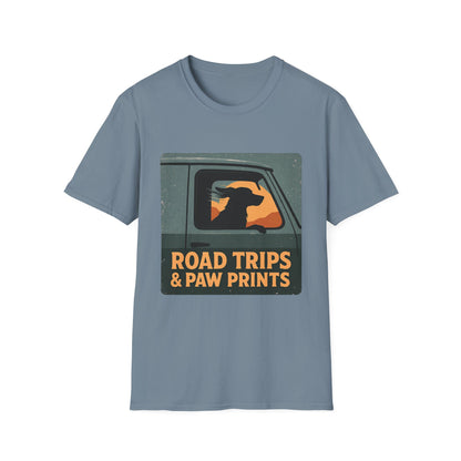 Road Trips And Paw Prints T-Shirt