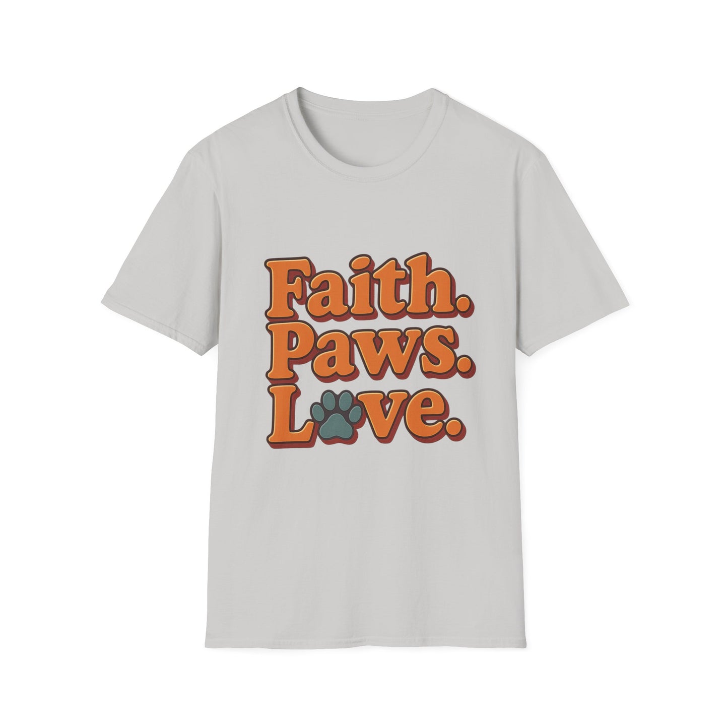 Faith Paws Love Retro T-Shirt