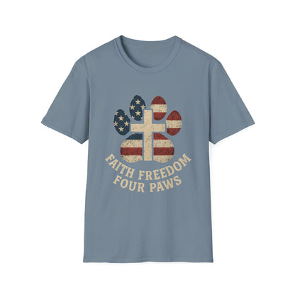 Faith Freedom And Four Paws T-Shirt