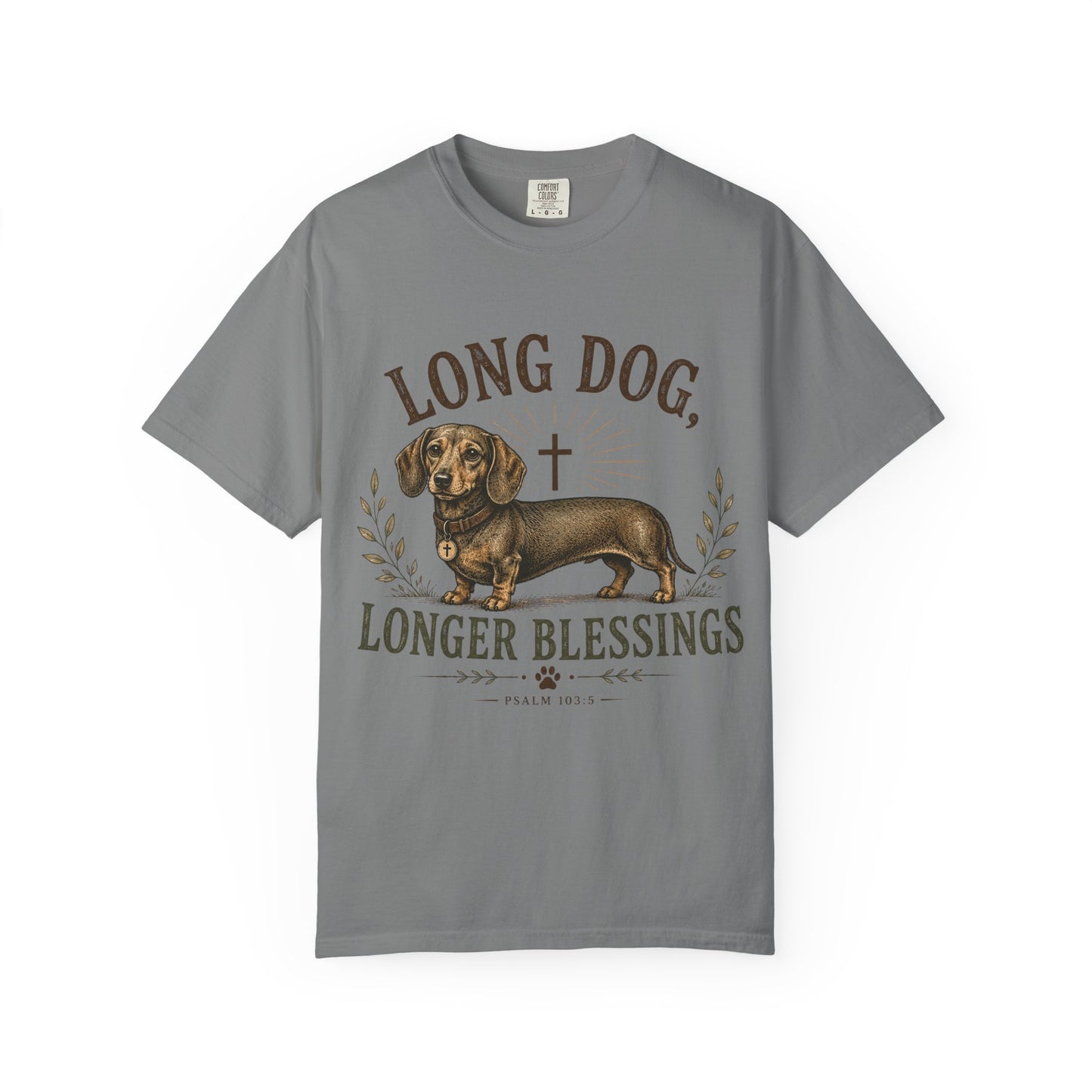Dachshund — Long Dog, Longer Blessings T-Shirt (1)