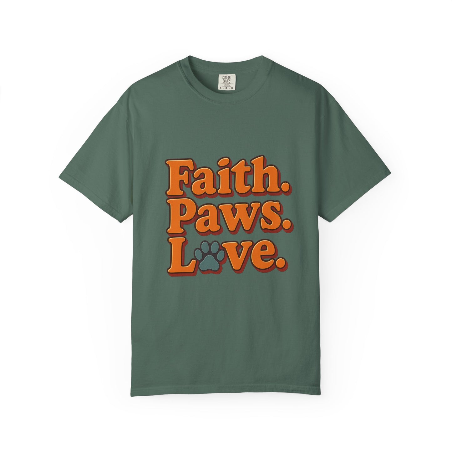 Faith Paws Love Retro T-Shirt