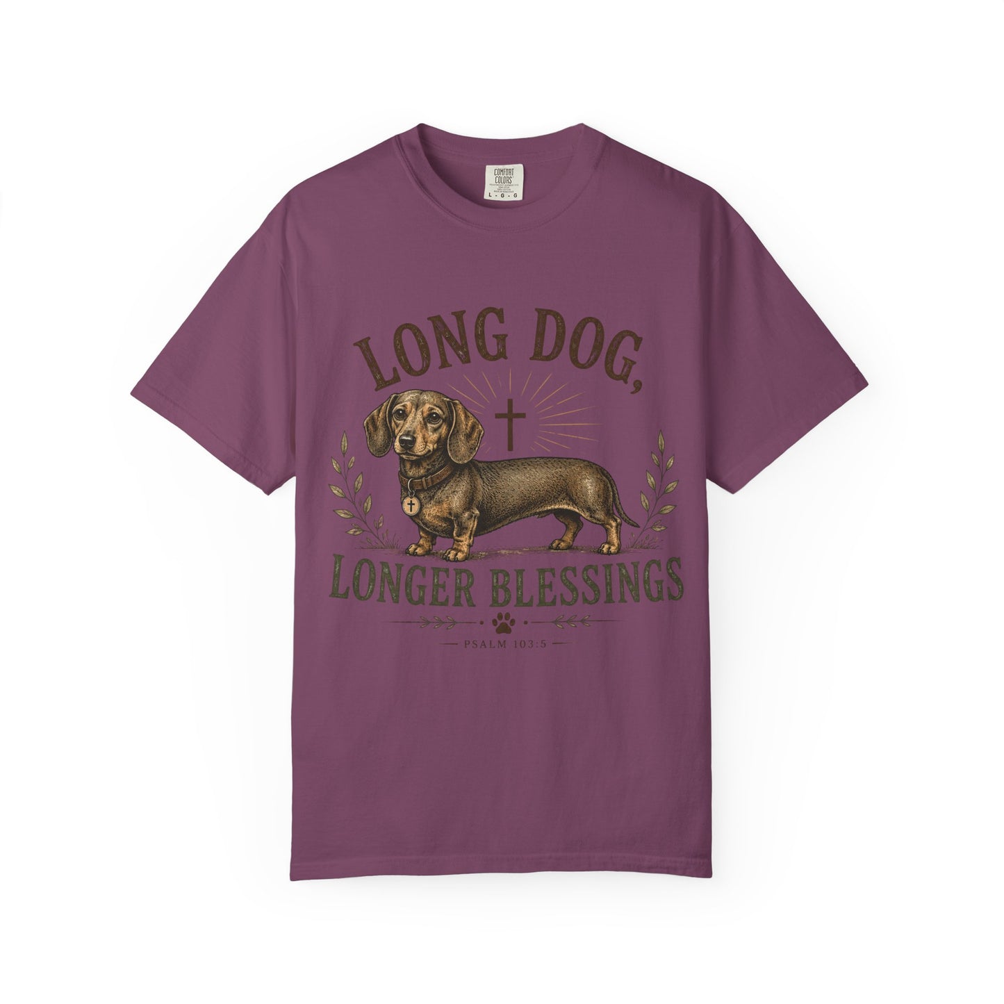 Dachshund — Long Dog, Longer Blessings T-Shirt (1)