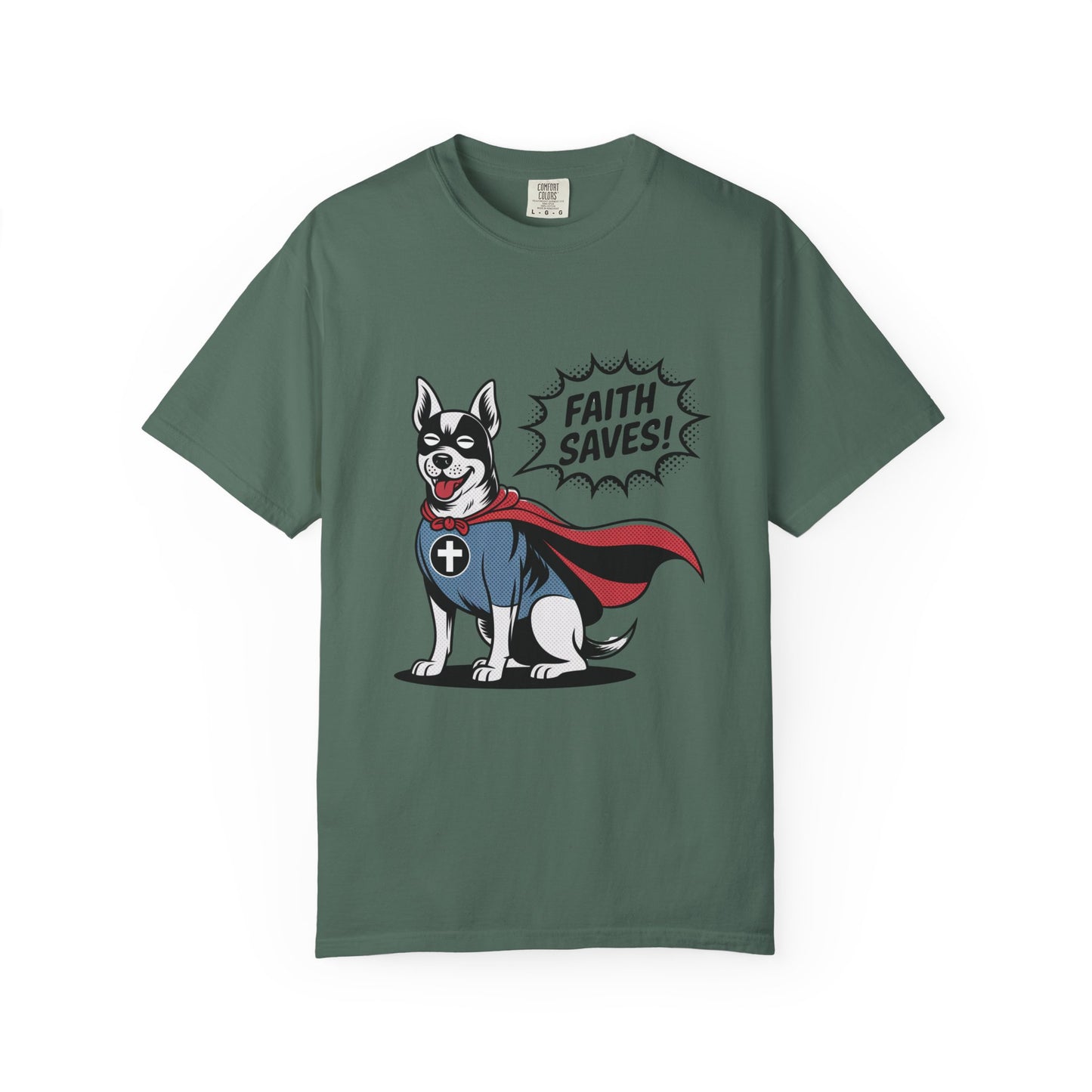 Faith Saves – Retro Superdog Comic T-Shirt