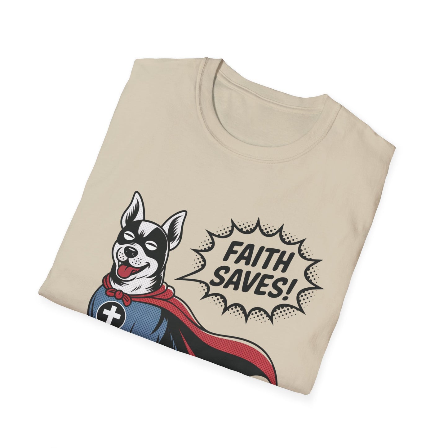 Faith Saves – Retro Superdog Comic T-Shirt