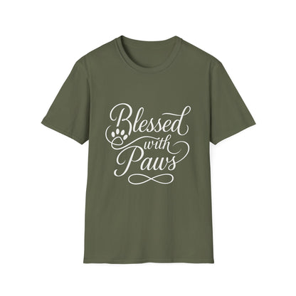 Blessed With Paws Calligraphy T-Shirt