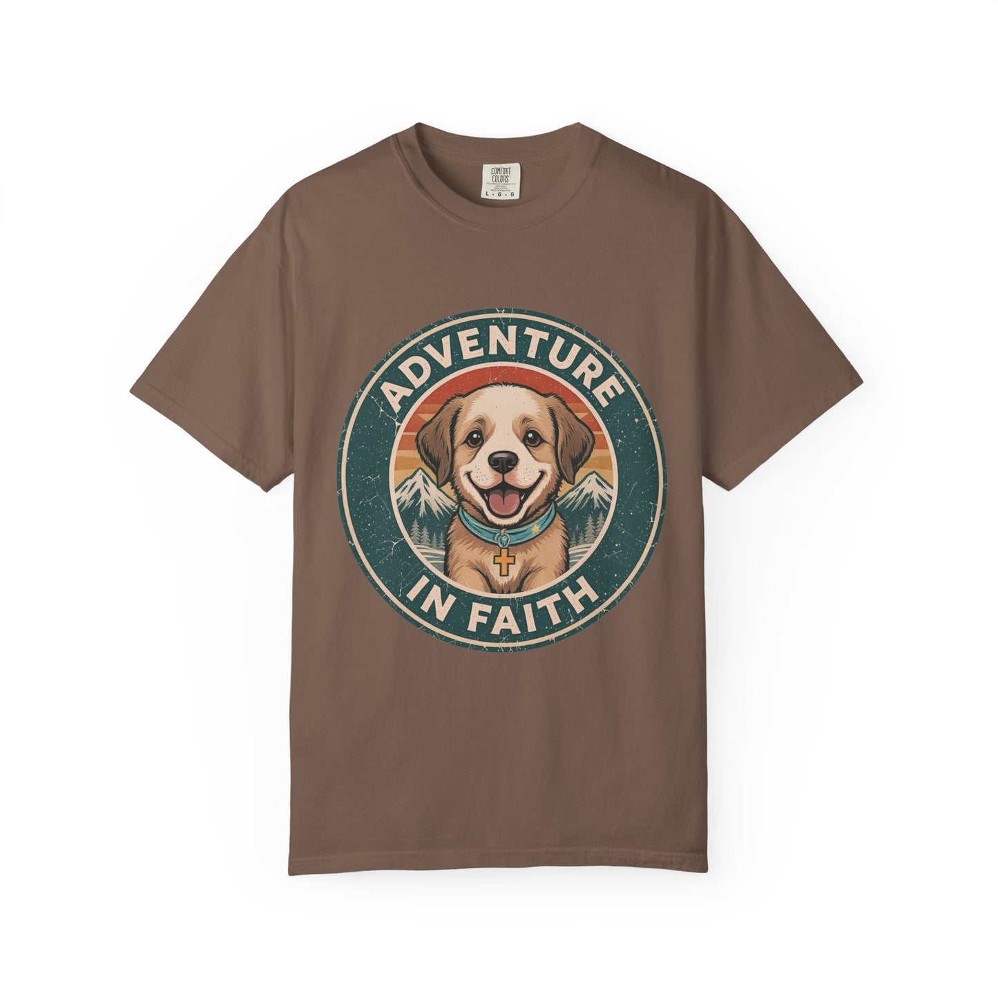 Adventure in Faith T‑Shirt — Retro Outdoors Dog Graphic