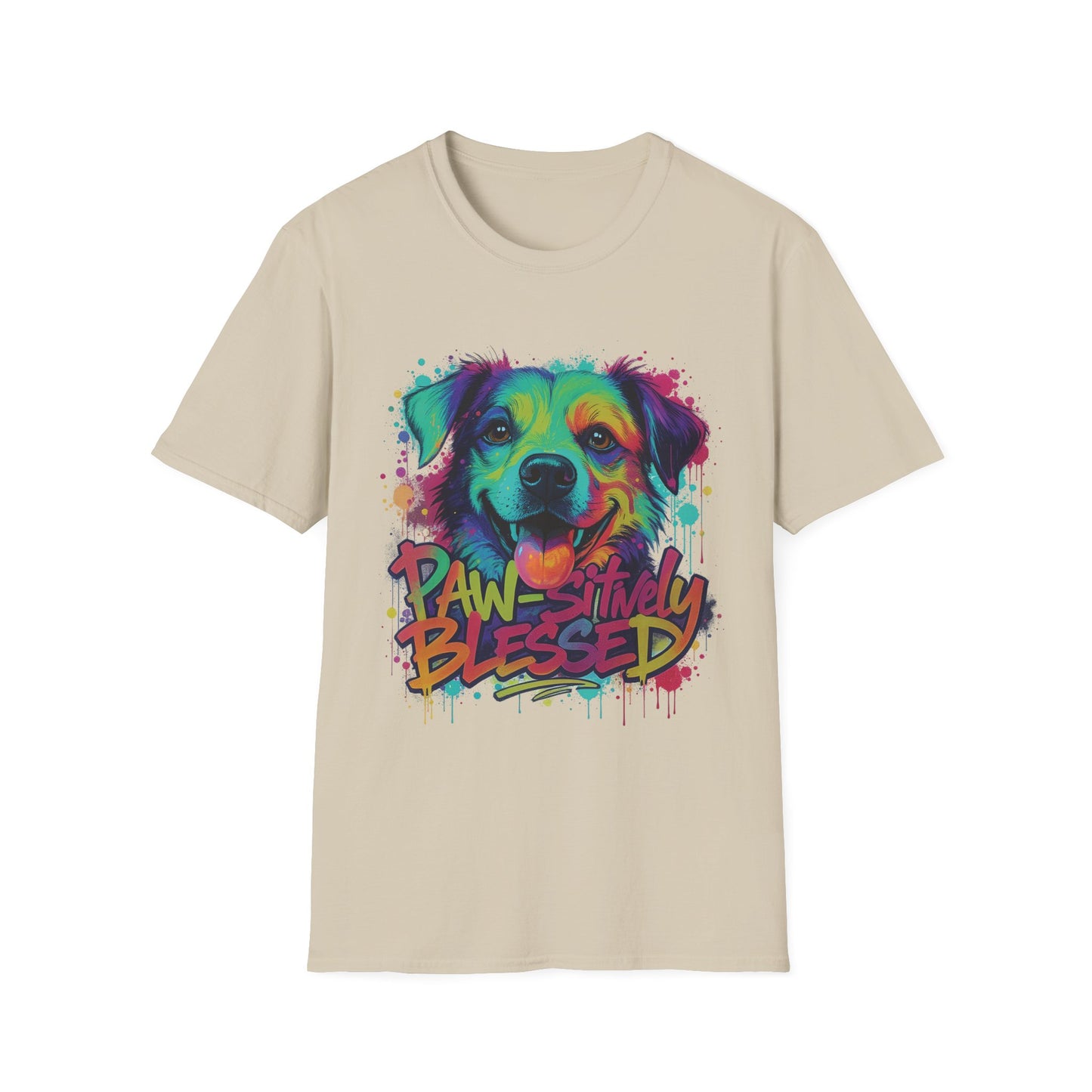 Paw-sitively Blessed Paint Dog T-Shirt