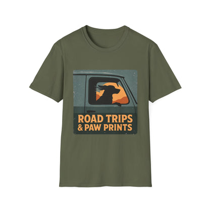 Road Trips And Paw Prints T-Shirt