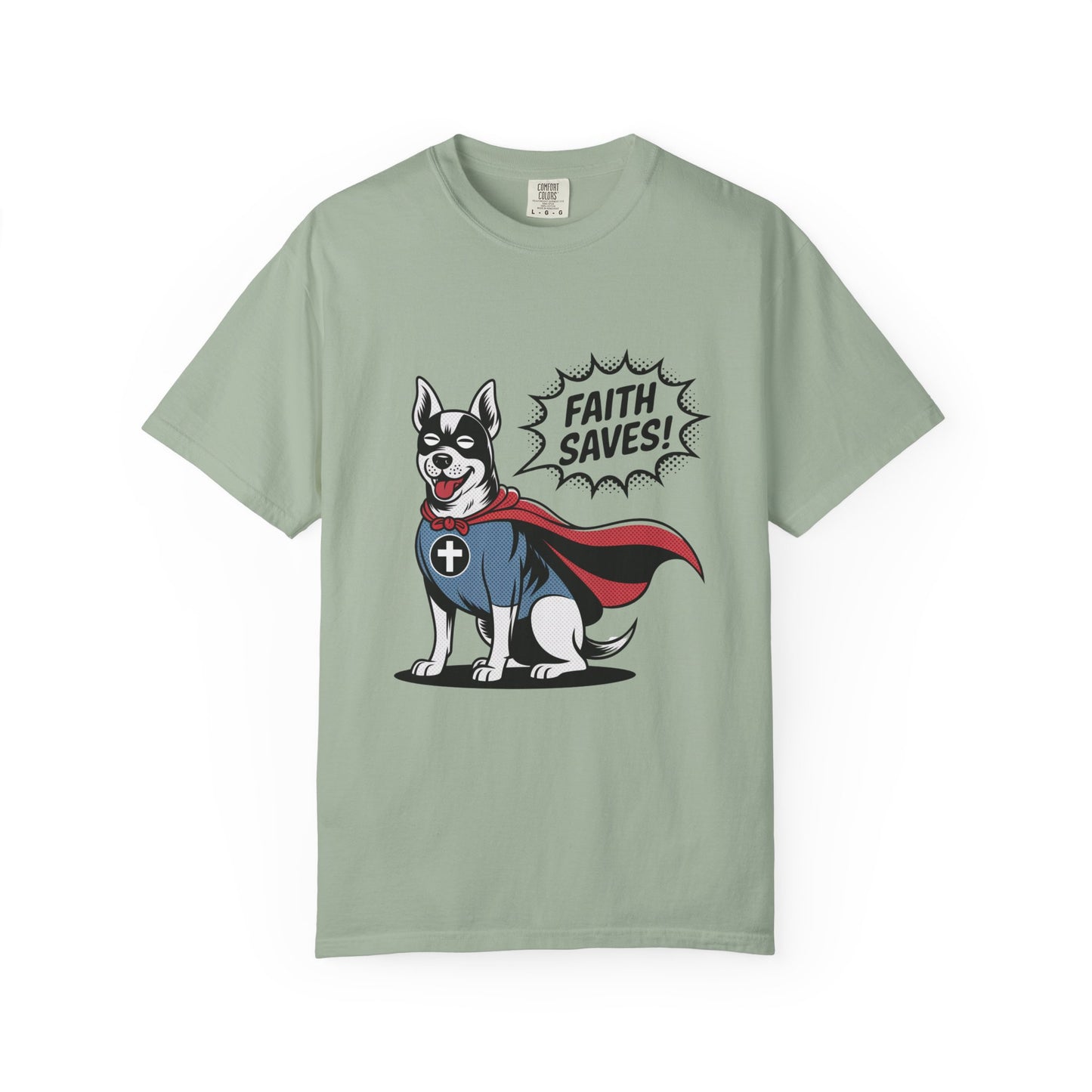 Faith Saves – Retro Superdog Comic T-Shirt