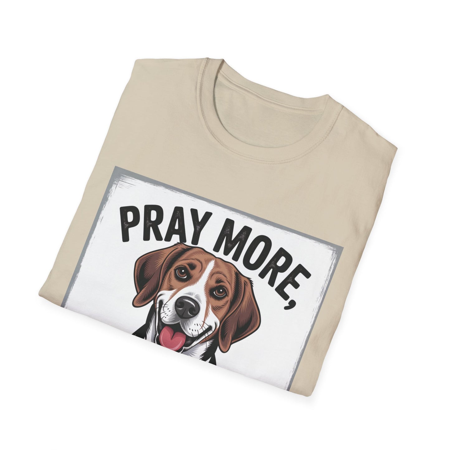 Beagle Pray More Bark Less – Hand-Drawn Vintage T-Shirt