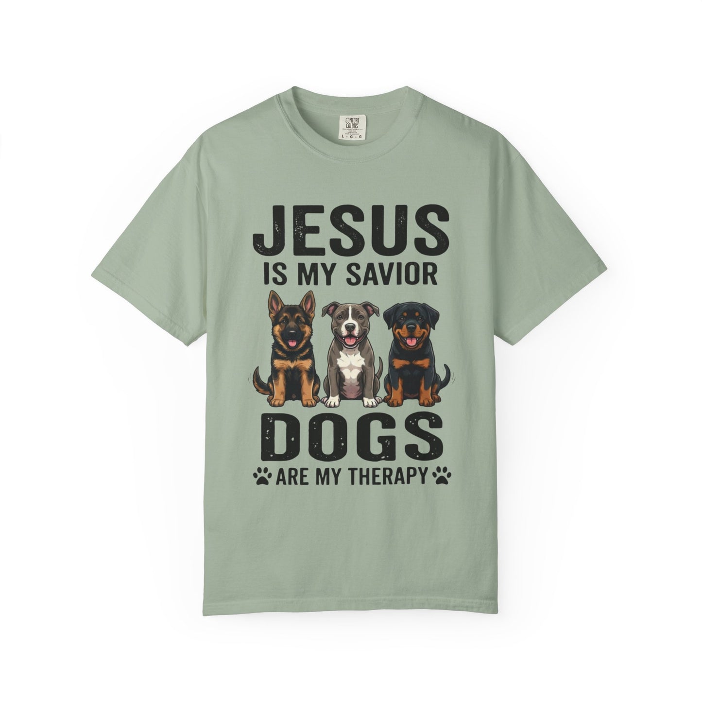 Jesus My Savior Dogs My Therapy T-Shirt