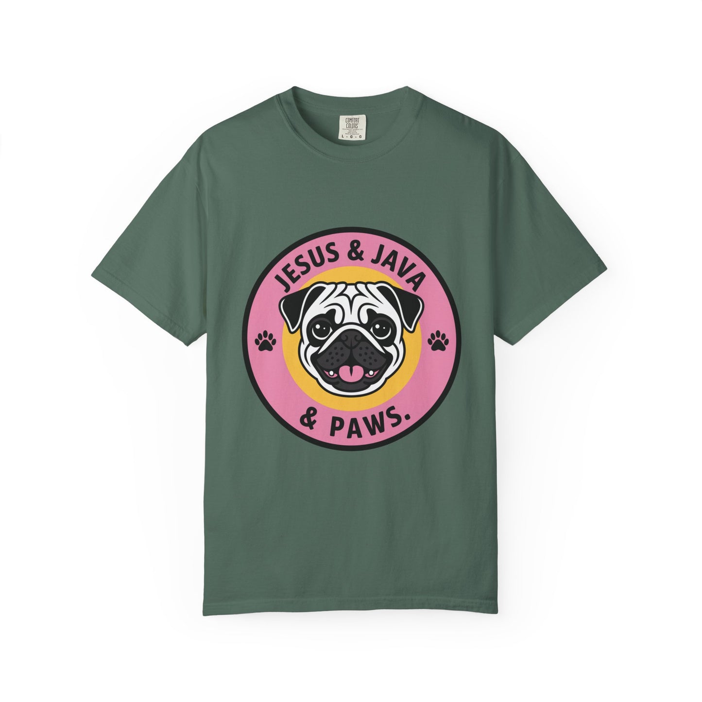 Jesus, Java & Paws – Retro T-Shirt