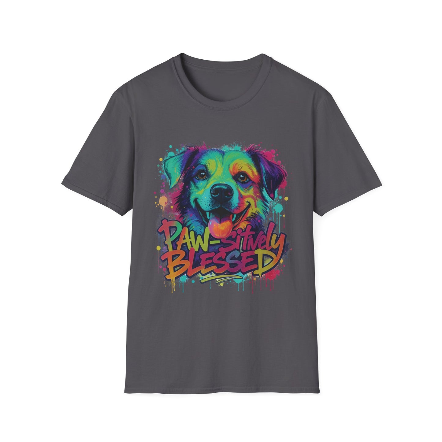 Paw-sitively Blessed Paint Dog T-Shirt