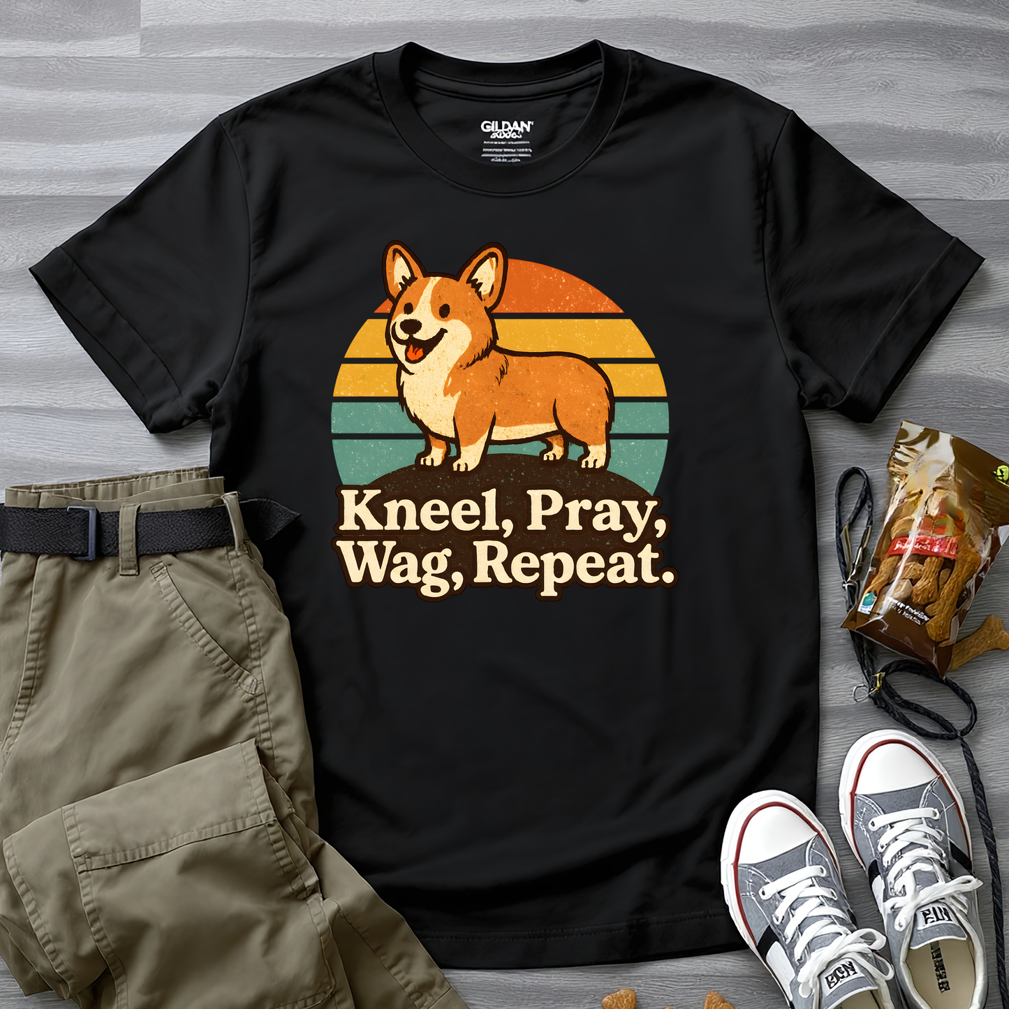 Kneel Wag Pray Repeat T-Shirt