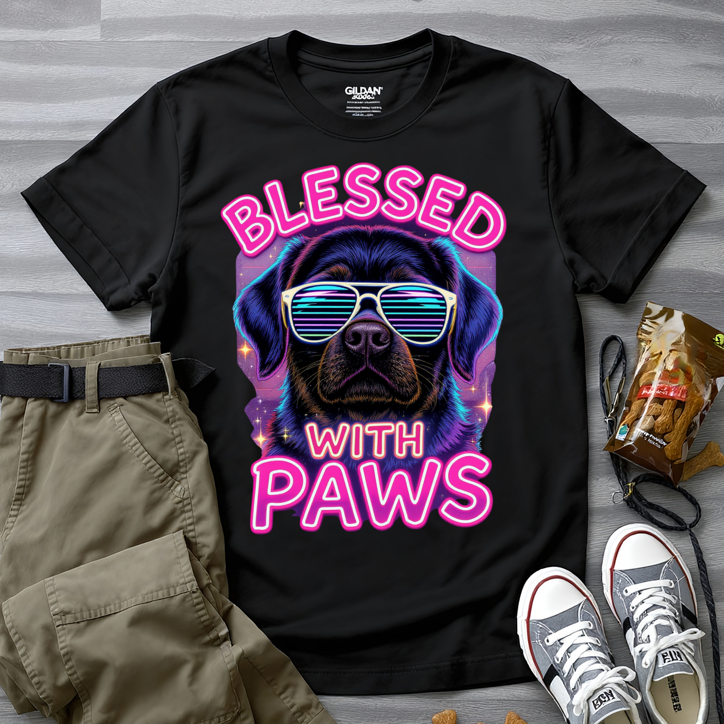 Blessed With Paws Neon T-Shirt