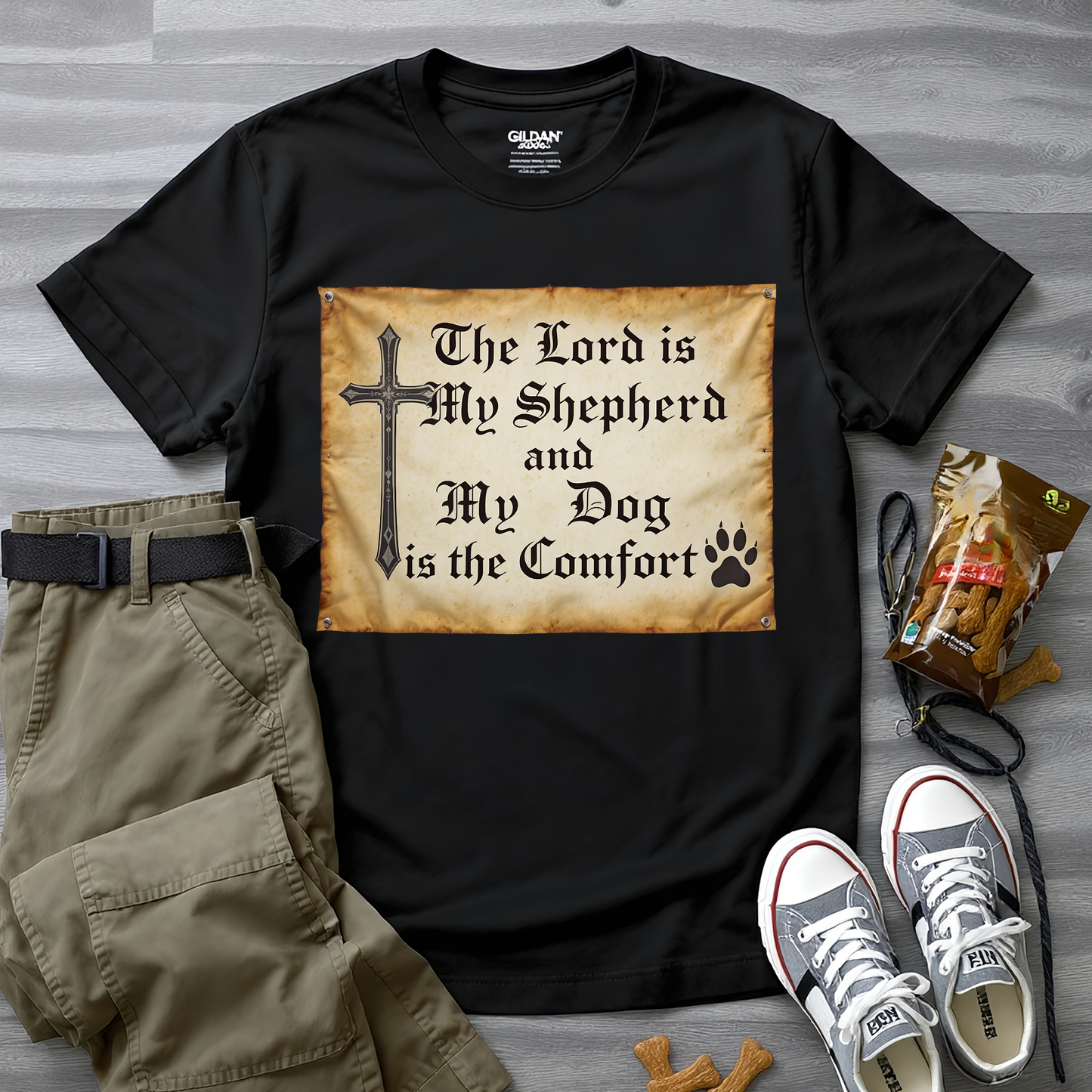 The Lord Is My Shepherd And My Dog Is Them Comfort T-Shirt