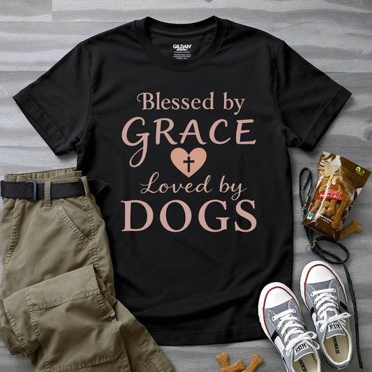 Blessed By Grace Loved By Dogs T-Shirt