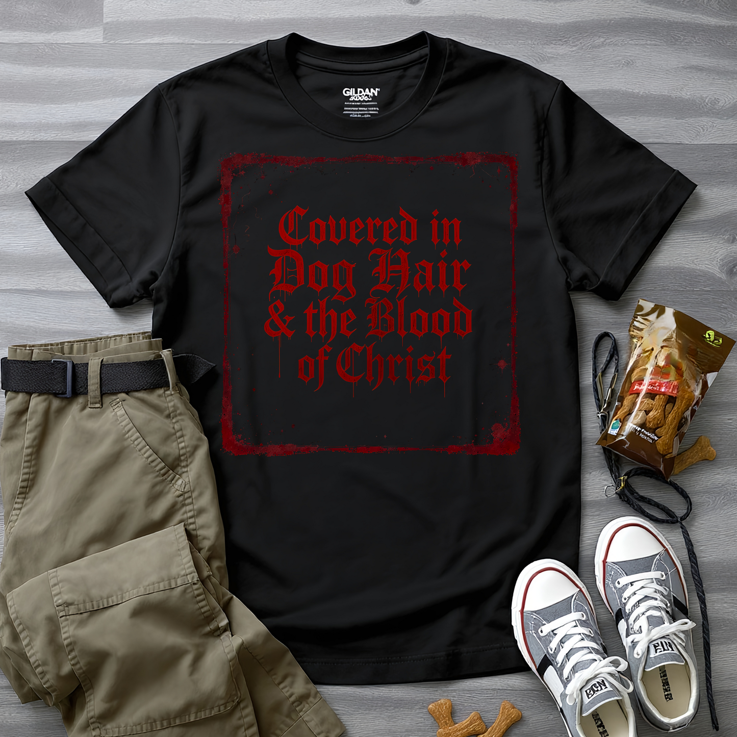 Covered In Dog Hair and The Blood of Christ T-Shirt