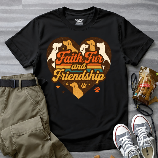 Faith Fur and Friendship Retro T-Shirt