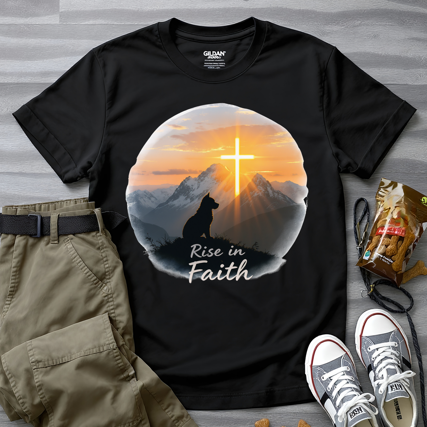 Rise in Faith Sunrise Dog T-Shirt