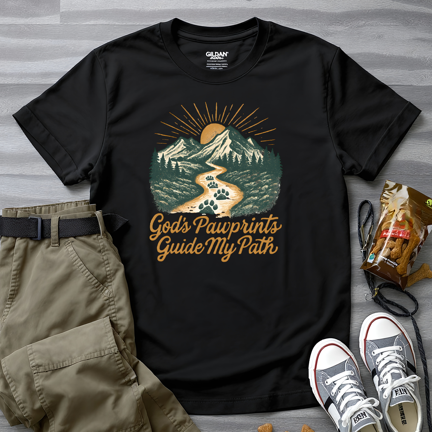 God's Pawprints Guide My Path T-Shirt