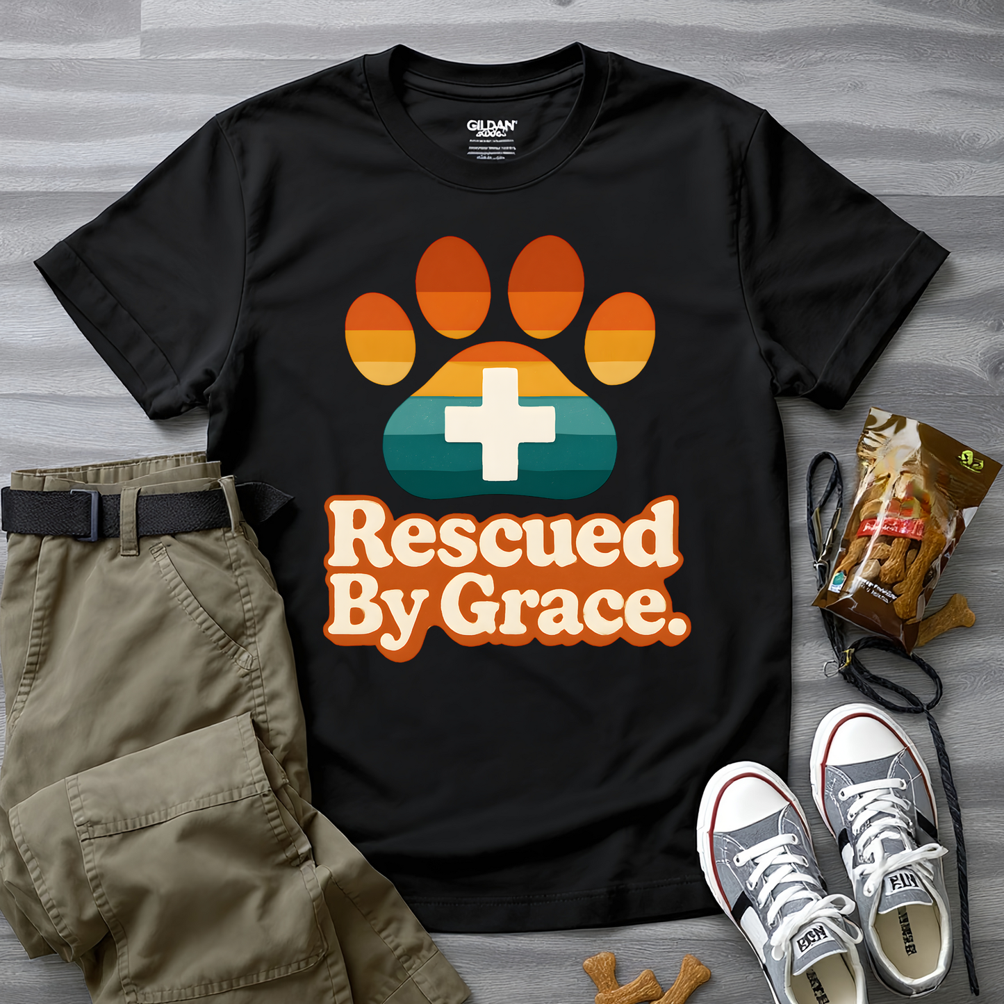 Rescued By Grace Retro T-Shirt