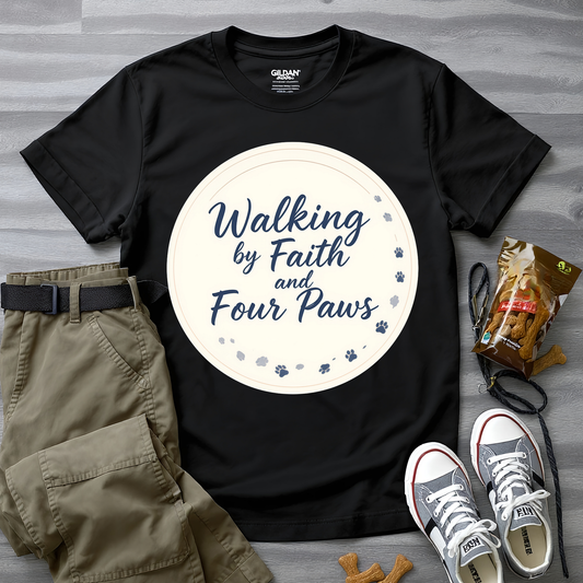 Walking By Faith And Four Paws T-Shirt