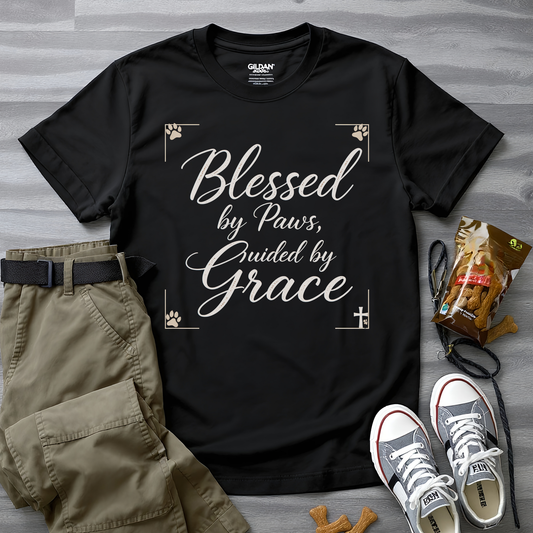 Blessed By Paws Guided By Grace T-Shirt