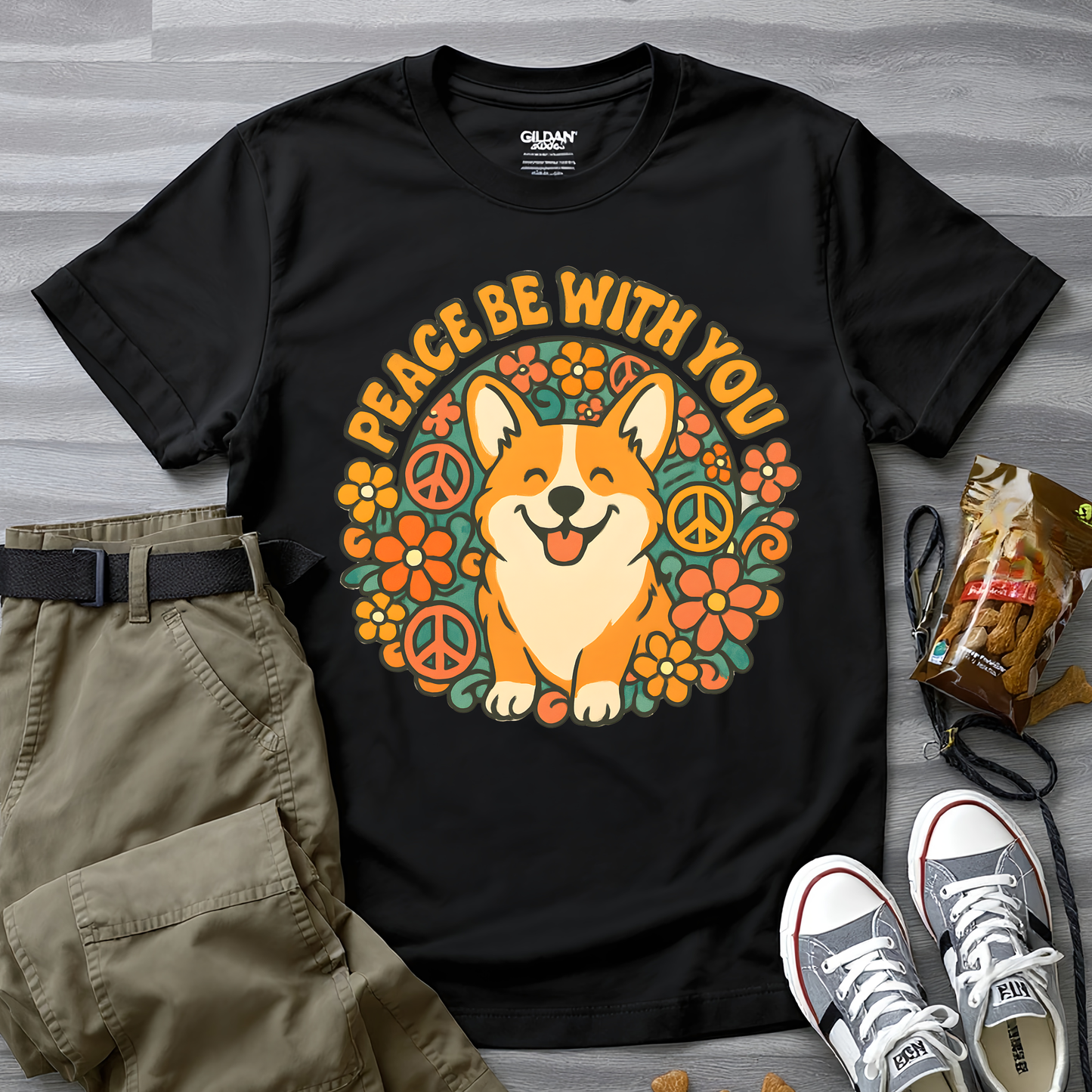 Peace Be With You Corgi T-Shirt
