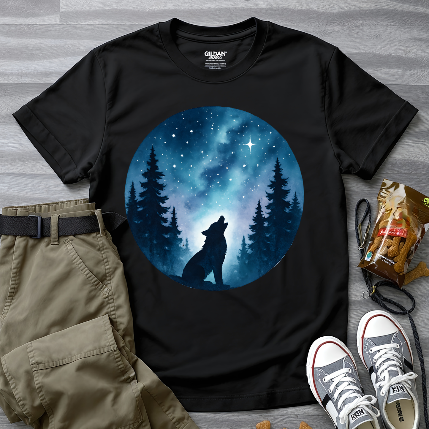 Howling Husky At The Stars T-Shirt