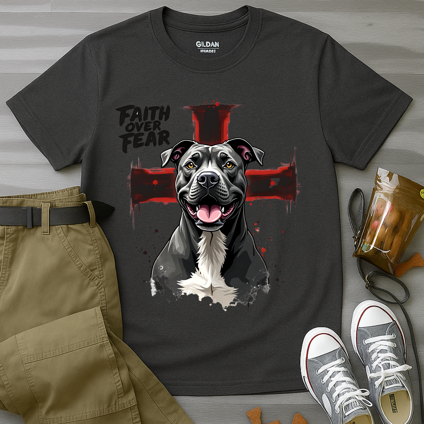 Faith Over Fear Pitbull T-Shirt
