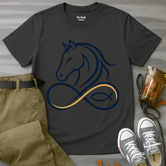 Minimal line horse head T-Shirt