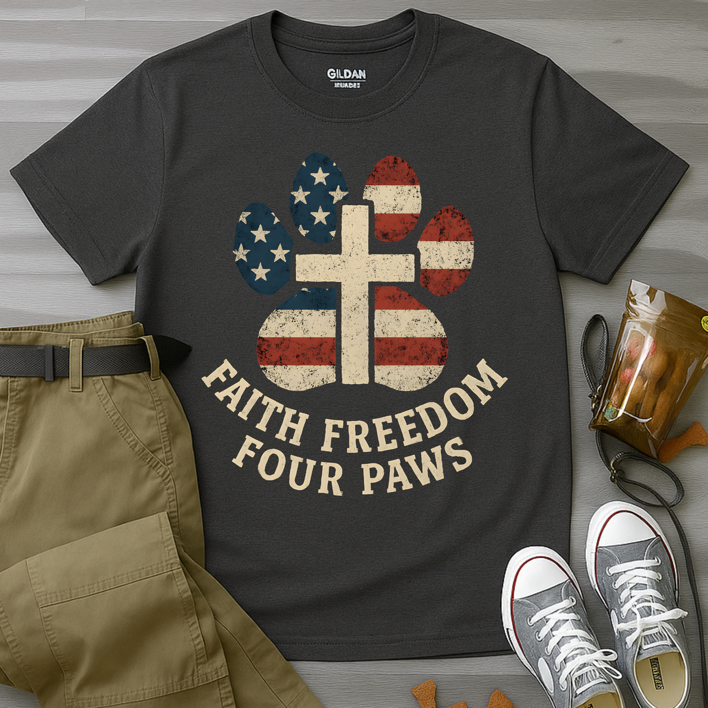 Faith Freedom And Four Paws T-Shirt