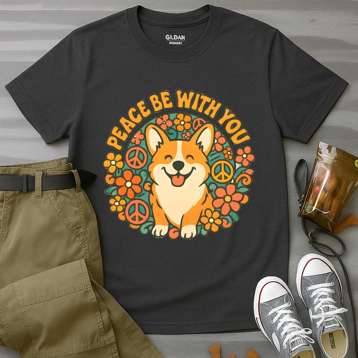 Peace Be With You Corgi T-Shirt