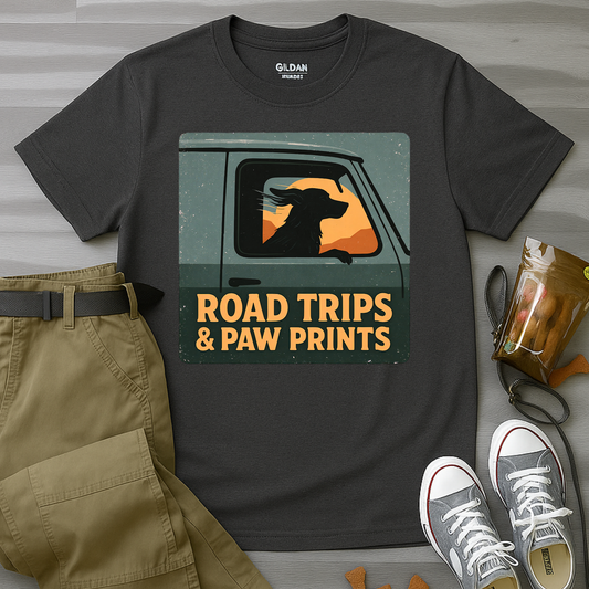Road Trips And Paw Prints T-Shirt