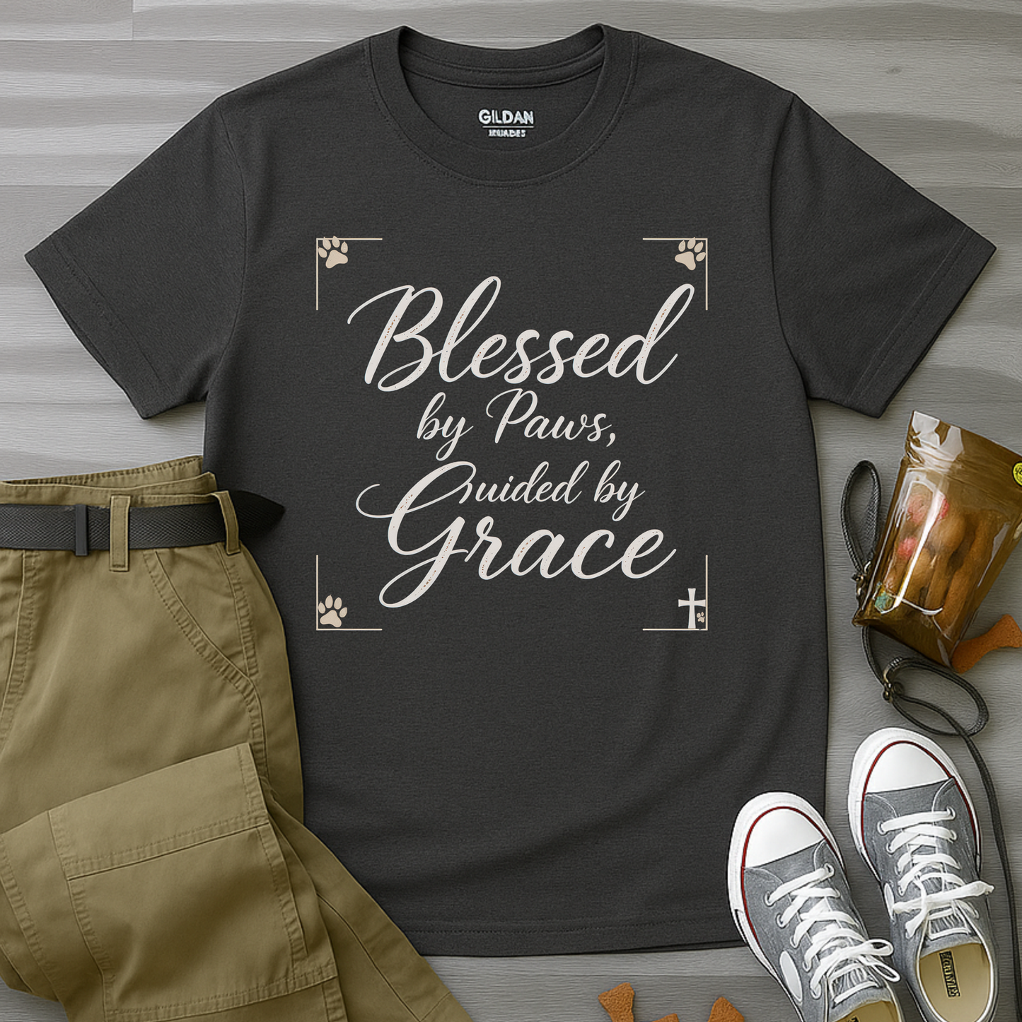 Blessed By Paws Guided By Grace T-Shirt