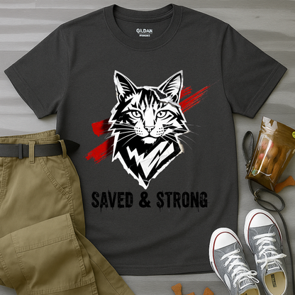 Punk Cat Saved And StrongT-Shirt