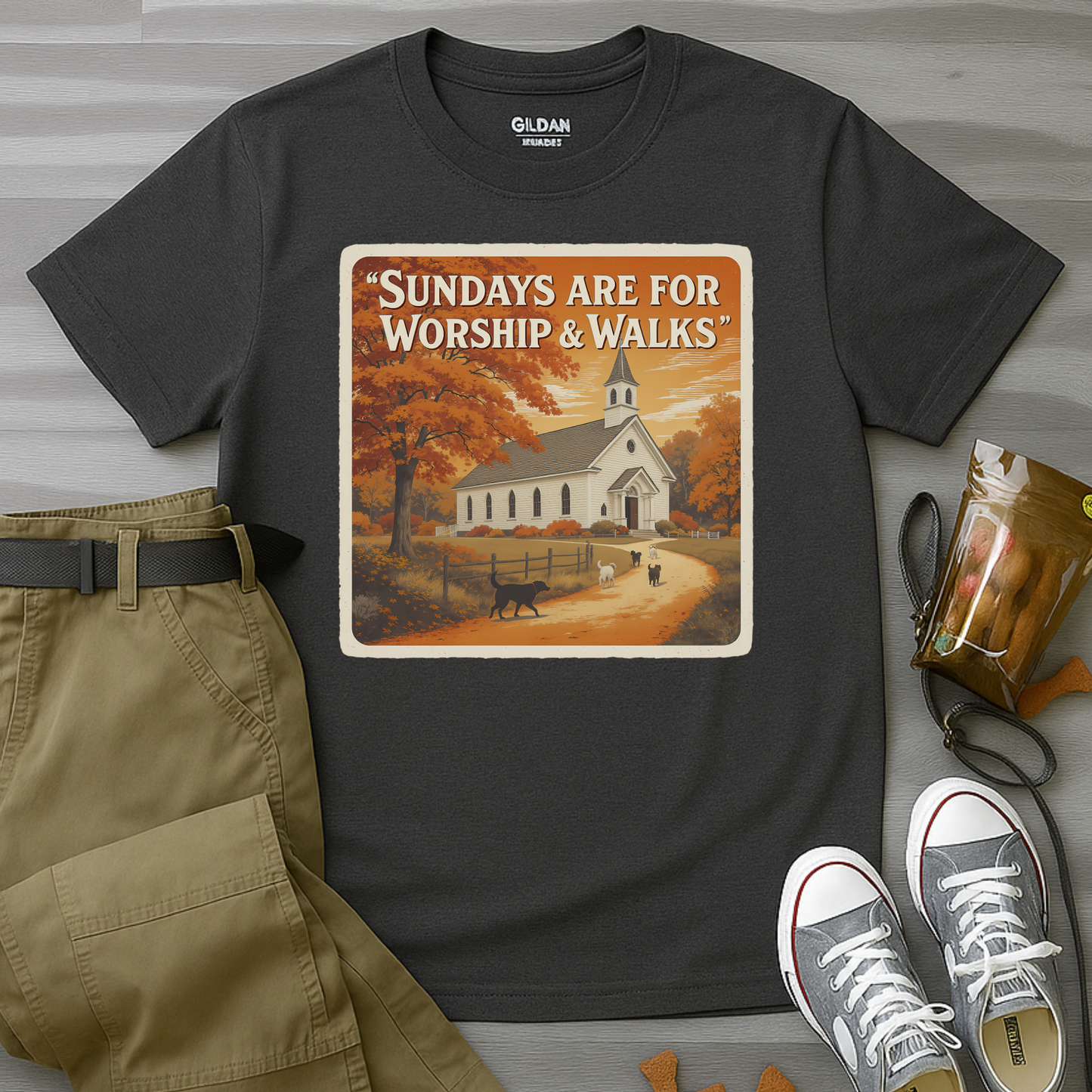 Sunday's Are For Worship and Walks T-Shirt