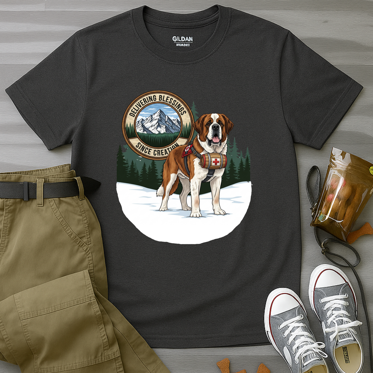 Delivering Blessings Since Creation, Saint Bernard T-Shirt