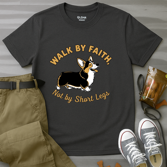 Walk By Faith Not By Short Legs Corgi T-Shirt