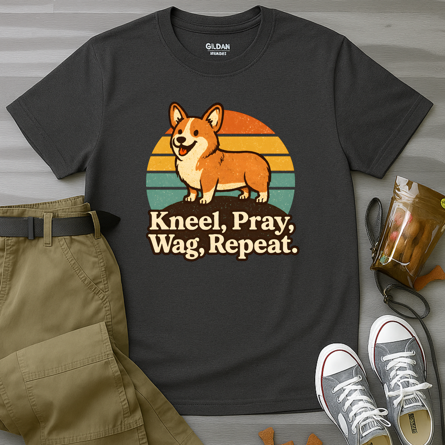 Kneel Wag Pray Repeat T-Shirt