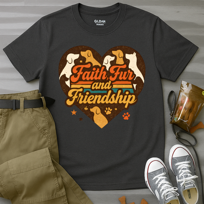 Faith Fur and Friendship Retro T-Shirt