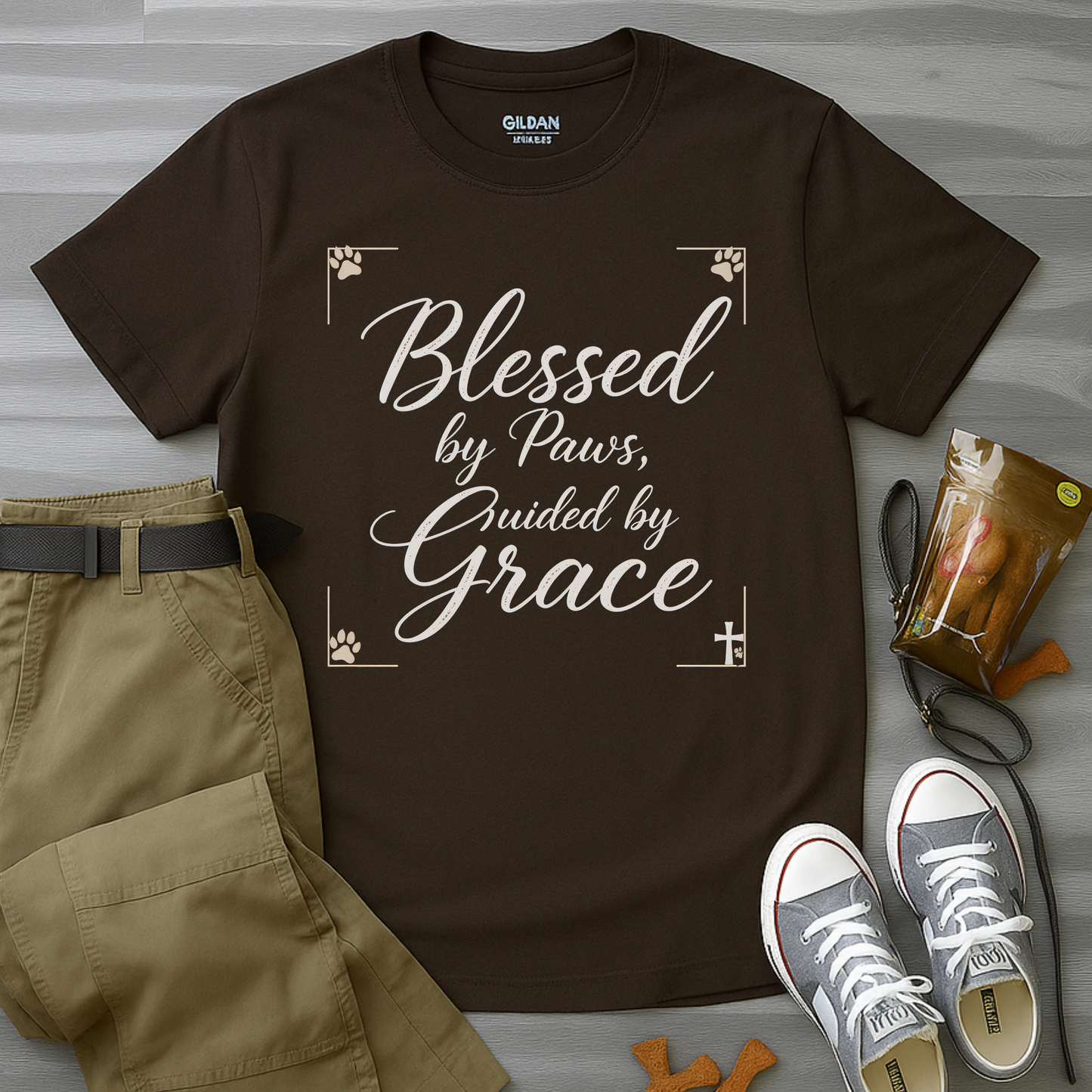 Blessed By Paws Guided By Grace T-Shirt