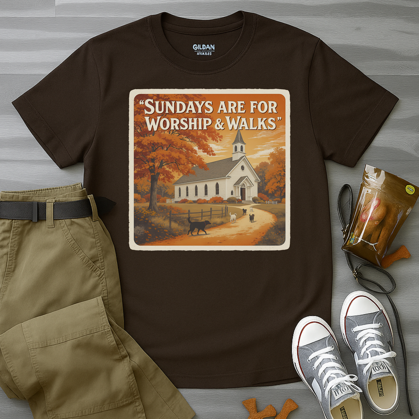Sunday's Are For Worship and Walks T-Shirt