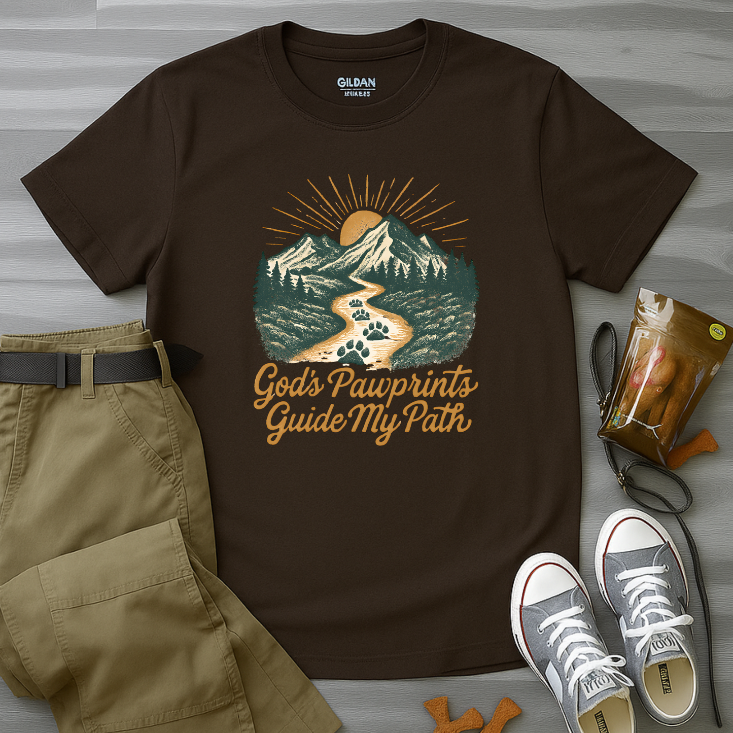 God's Pawprints Guide My Path T-Shirt