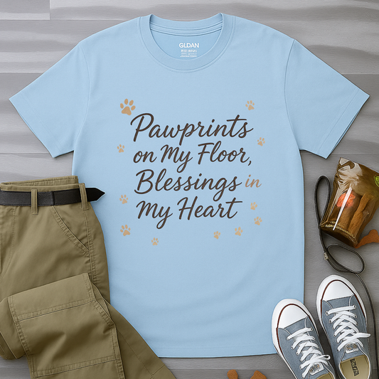 Pawprints On My Floor Blessings In My Heart T-Shirt