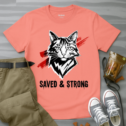 Punk Cat Saved And StrongT-Shirt
