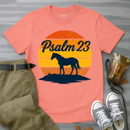 Retro western-inspired horse Psalm 23 T-Shirt