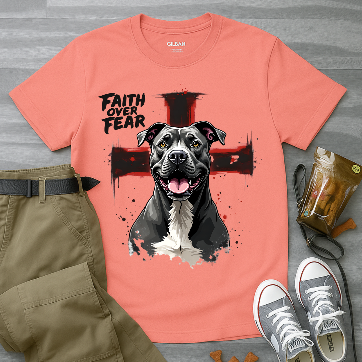 Faith Over Fear Pitbull T-Shirt