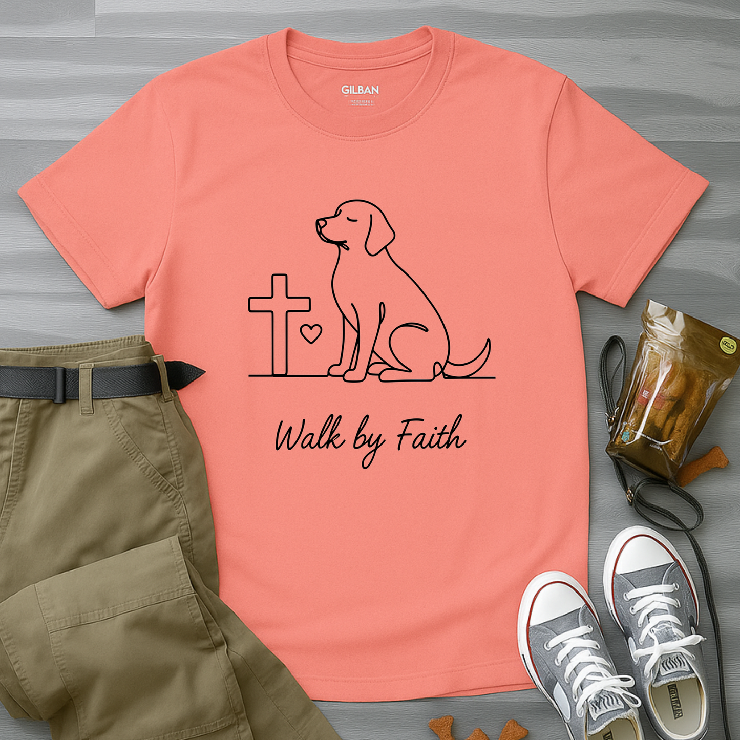 Walk By Faith Minimalist Dog T-Shirt